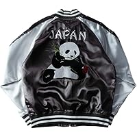 マジンガーZ スカジャン 黒と白 サテン　L マジンガーZ スカジャン 黒と白 サテン L マジンガーZ